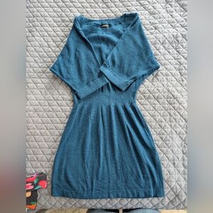 Express Teal Knit Midi Dress